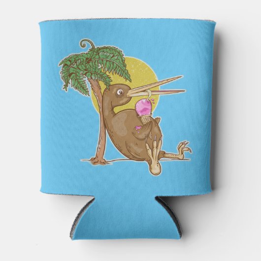 Rafraîchisseur Pour Canette Kiwi mangeant une crème glacée (Devant)