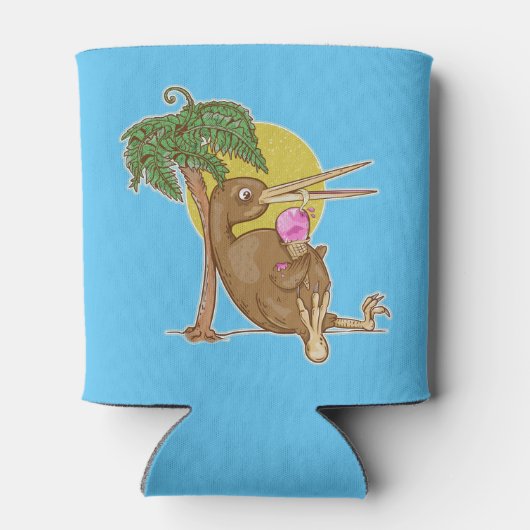 Rafraîchisseur Pour Canette Kiwi mangeant une crème glacée (Dos)