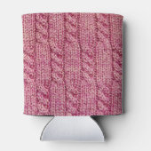 Rafraîchisseur Pour Canette Knit Câble En Fil Rose (Dos)