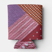 Rafraîchisseur Pour Canette Knit Coloré : Texture Patchwork Abstraite. (Dos)