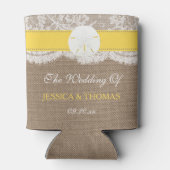 Rafraîchisseur Pour Canette La collection de mariages de plage de sable jaune  (Dos)