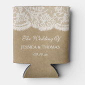 Rafraîchisseur Pour Canette La collection de Mariages Kraft & Lace (Devant)