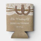 Rafraîchisseur Pour Canette La collection de Mariages Kraft, Lace & Horseshoe (Dos)