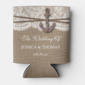 Rafraîchisseur Pour Canette La collection Rustique de Mariages d'Ancres nautiq (Devant)