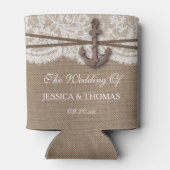 Rafraîchisseur Pour Canette La collection Rustique de Mariages d'Ancres nautiq (Dos)