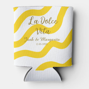 Rafraîchisseur Pour Canette La Dolce Vita jaune couple marié Nom date paillett