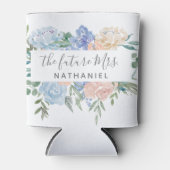 Rafraîchisseur Pour Canette La future Mme Dusty Blue et floral rose (Devant)