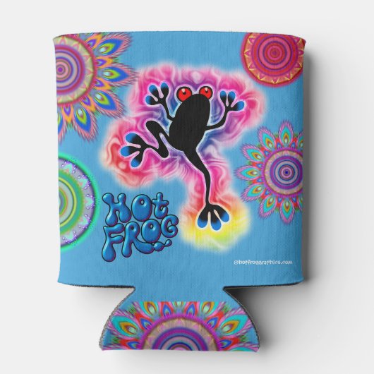 Rafraîchisseur Pour Canette La grenouille chaude psychédélique Boho peut refro (Dos)