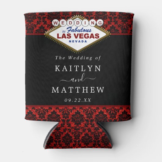 Rafraîchisseur Pour Canette La Parties scintillant Damask Las Vegas Mariage Co (Devant)