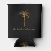 Rafraîchisseur Pour Canette La plage m'appelle Golden Coconut Palm Tree (Devant)