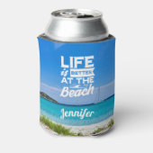 Rafraîchisseur Pour Canette La vie est meilleure à la plage sable blanc bleu m (Can Dos)