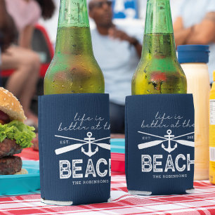 Rafraîchisseur Pour Canette La vie est meilleure au bord de la plage Famille N
