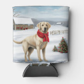 Rafraîchisseur Pour Canette Labrador Retriever Dog in Snow Christmas (Devant)