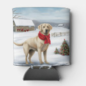 Rafraîchisseur Pour Canette Labrador Retriever Dog in Snow Christmas (Dos)