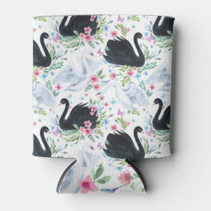 Rafraîchisseur Pour Canette Lac des Cygnes : Motif pastel aquarelle.