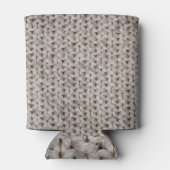 Rafraîchisseur Pour Canette Laine de tricot blanc : texture cosy. (Dos)
