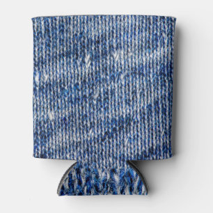 Rafraîchisseur Pour Canette Laine de tricot bleu, arrière - plan photo closeup