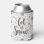 Rafraîchisseur Pour Canette Laisser neiger Noël Calligraphie | Câble de refroi (Can devant)