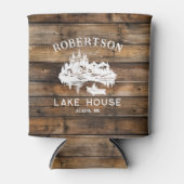 Rafraîchisseur Pour Canette Lake House Nom de famille Rustic Wood (Devant)