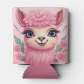 Rafraîchisseur Pour Canette Lama bébé rose souriant (Dos)