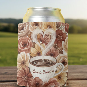 Rafraîchisseur Pour Canette L'amour est en train de préparer un café floral po