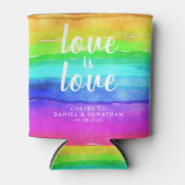 Rafraîchisseur Pour Canette "L'amour est l'amour" Aquarelle Arc-en-ciel de la (Devant)