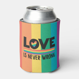 Rafraîchisseur Pour Canette L'amour LGBTQ Pride n'a jamais tort le drapeau arc