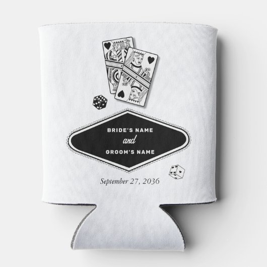 Rafraîchisseur Pour Canette Las Vegas Casino Destination Mariage Noir Blanc (Dos)