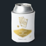 Rafraîchisseur Pour Canette Las Vegas Casino Destination Mariage Or Blanc<br><div class="desc">Un design mariage à thème unique dessiné à la main par Las Vegas Casino. Destination moderne Las Vegas, Nevada thème mariage avec cartes à jouer, casino de jeux d'argent illustrations à thème. Un mariage Las Vegas en or et blanc peut refroidir favorable design idéal pour les mariages à thème casino....</div>