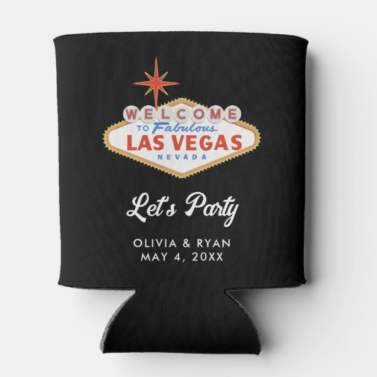 Rafraîchisseur Pour Canette Las Vegas Mariage Pool Day Favoriser (Dos)
