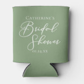 Rafraîchisseur Pour Canette Lavage de Mariage Vert Sage Chic Personnalisé (Devant)