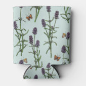 Rafraîchisseur Pour Canette Lavande et papillons sur verre de mer (Devant)