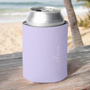 Rafraîchisseur Pour Canette Lavande Purple Script Moderne Fille Monogramme Nom