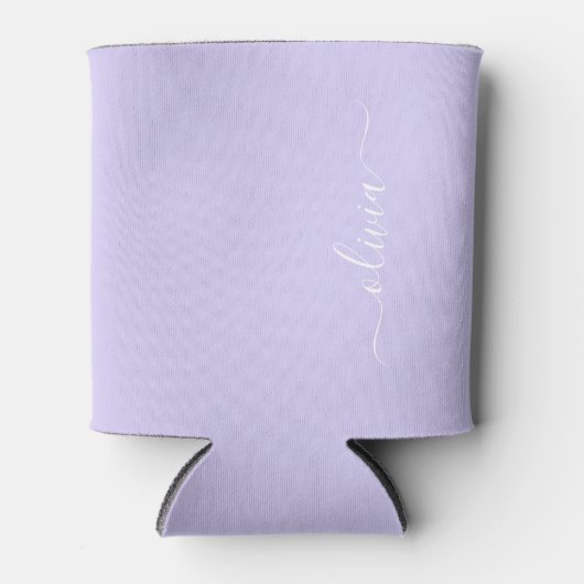 Rafraîchisseur Pour Canette Lavande Purple Script Moderne Fille Monogramme Nom (Devant)