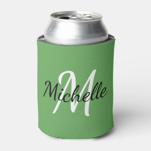 Rafraîchisseur Pour Canette Le monogramme fait sur commande vert et blanc peut