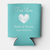 Rafraîchisseur Pour Canette Le thème mariage bleu et blanc Aquamarine peut ref (Devant)