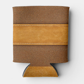 Rafraîchisseur Pour Canette Leather Luxe : Elégance Brown avec points