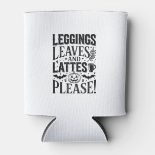 Rafraîchisseur Pour Canette Leggings Feuilles Lattés Halloween Automne Café Cr