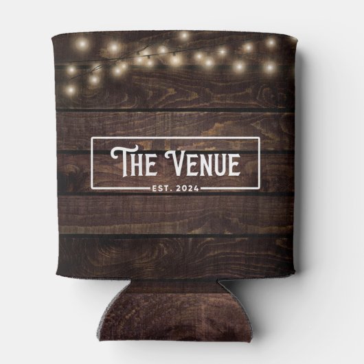 Rafraîchisseur Pour Canette L'Endroit Rustique Bois foncé Lumières Peuvent (Dos)