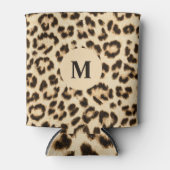 Rafraîchisseur Pour Canette Leopard en cuir Imprimer Motif Monogramme (Devant)