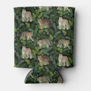 Rafraîchisseur Pour Canette Léopards modernes Tigres Jungle Plante Black Desig