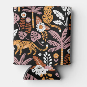 Rafraîchisseur Pour Canette Leopards Palms Vintage Motif sans couture