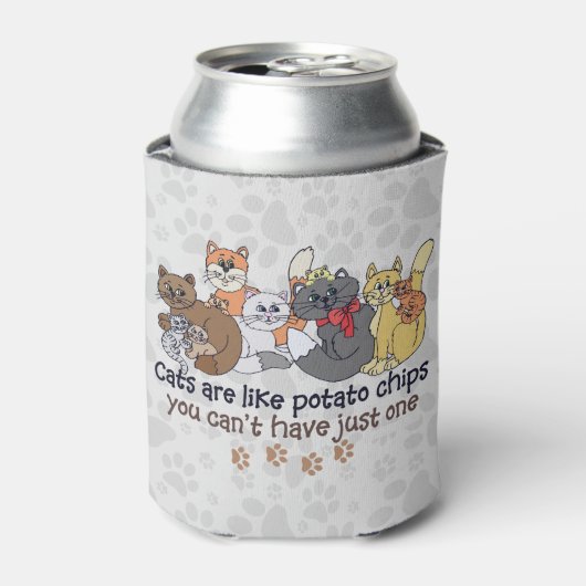 Rafraîchisseur Pour Canette Les chats sont comme des chips Gris (Can devant)
