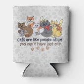 Rafraîchisseur Pour Canette Les chats sont comme des chips Gris (Devant)
