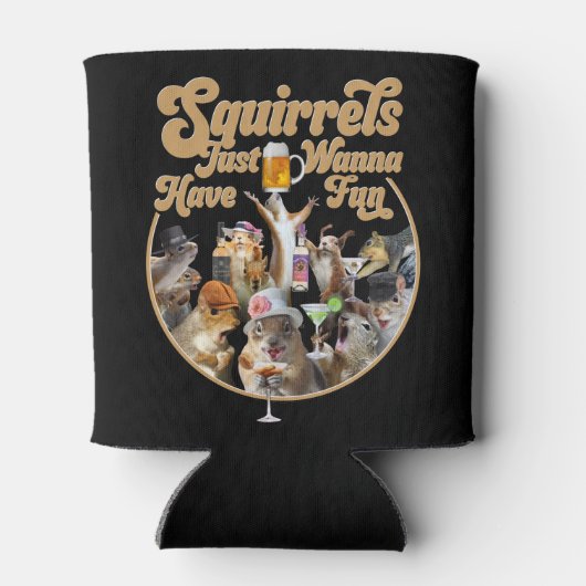 Rafraîchisseur Pour Canette Les écureuils veulent juste s'amuser peut refroidi (Dos)