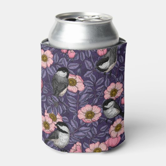 Rafraîchisseur Pour Canette Les poulets dans le rose sauvage en rose et violet (Can devant)