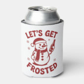 Rafraîchisseur Pour Canette Let's Get Frosted Snowman Beer Snarky Christmas (Can devant)