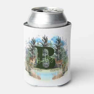 Rafraîchisseur Pour Canette Lettre B personnalisée Monogramme Cerf Aquarelle