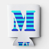 Rafraîchisseur Pour Canette LETTRE COUPE M, BLEU Minimale Noir Funny (Dos)