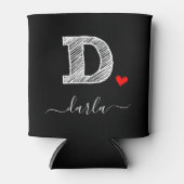 Rafraîchisseur Pour Canette Lettre D Monogramme Rétro Croquis, Pâte De Refroid (Devant)